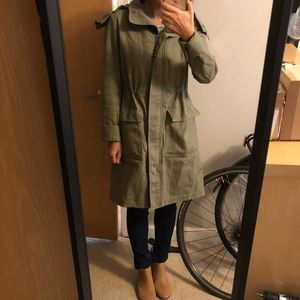 Ann Taylor Utility Hooded Trenchcoat XS